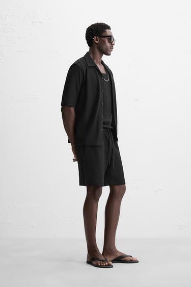 CHEMISE JACQUARD RAYURES - Noir de Zara - Image 3
