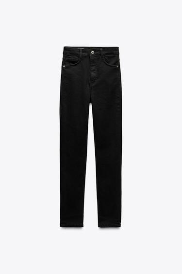 JEANS TRF SKINNY CINTURA ALTA - Preto da Zara
