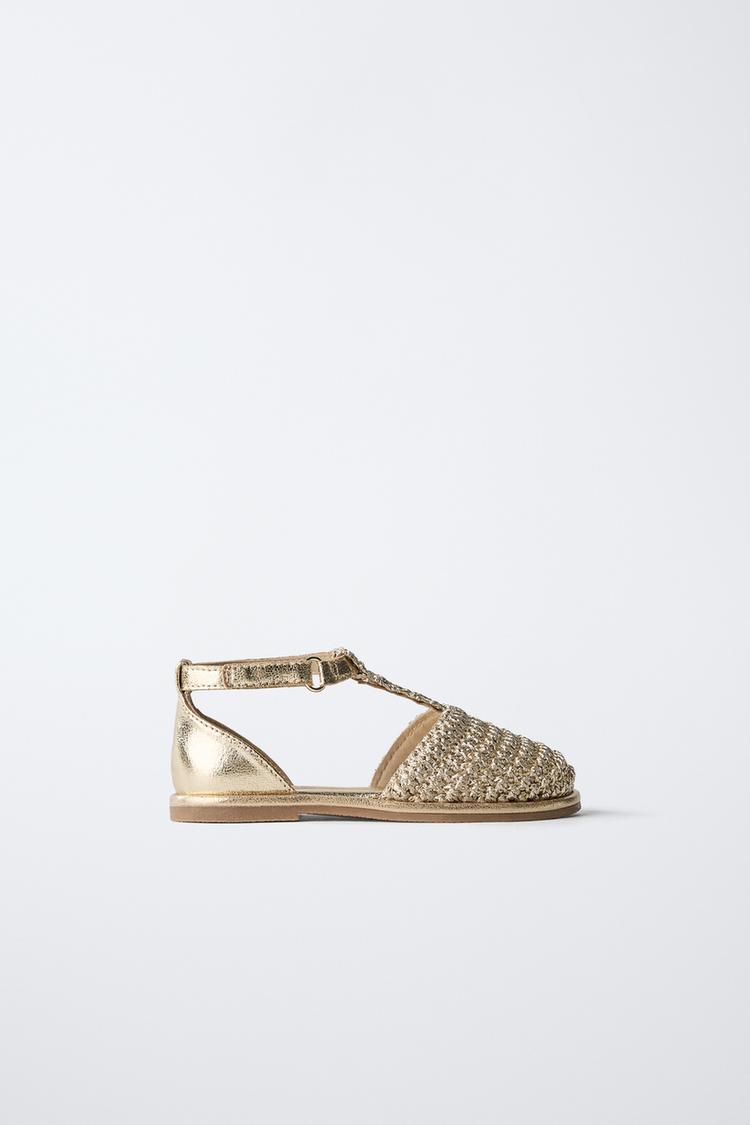 BRAIDED SHOES Gold ZARA Spain