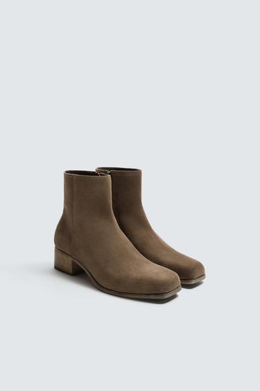 LEATHER HEELED LIMITED EDITION BOOTS - Sand Brown by Zara
