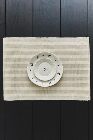 Zara STRIPED PLACEMAT PACK (PACK OF 2) - Green / Blue