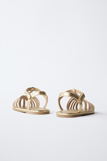METALLIC CAGE SANDALS - Gold by Zara - Image 4