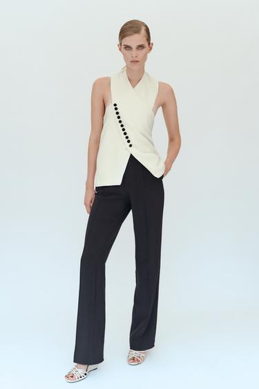 Zara FLARE PANTS - Black