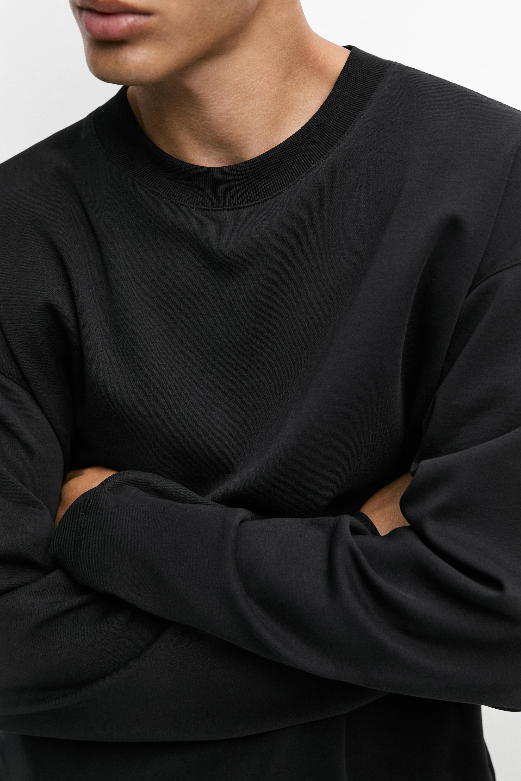 100% cotton long sleeve boxy T-shirt