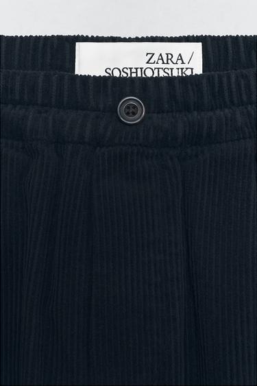CORDUROY BAGGY TROUSERS SOSHIOTSUKI x ZARA - Dark navy by Zara - Image 4