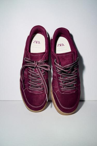 CONTRAST TRAINERS - Burgundy Red by Zara