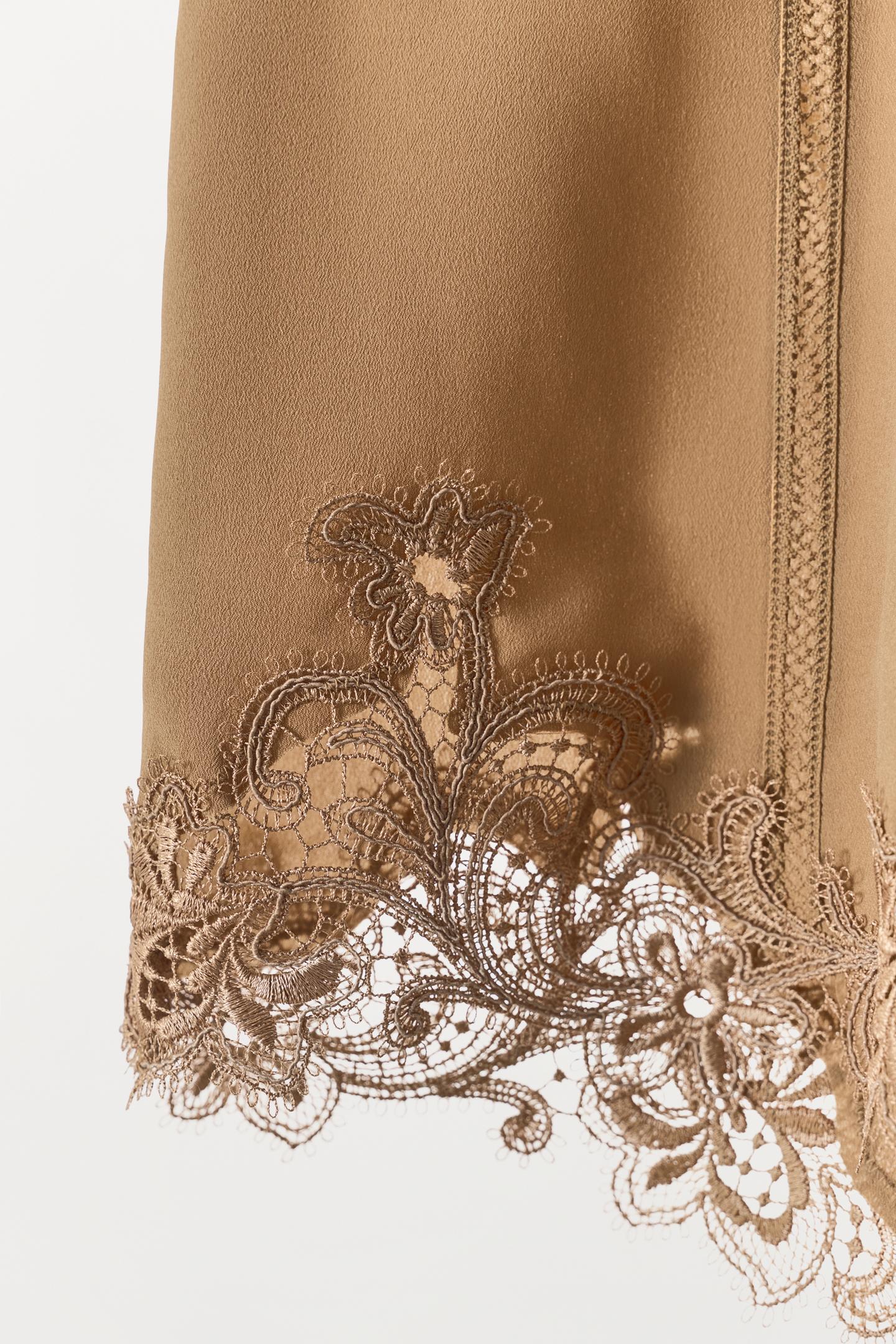 Женские шорты Zara Lace Georgette, цвет: Светлый коричневый — фото 5