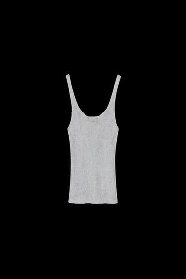 METALLIC THREAD TOP - Silver by Zara - Image 0