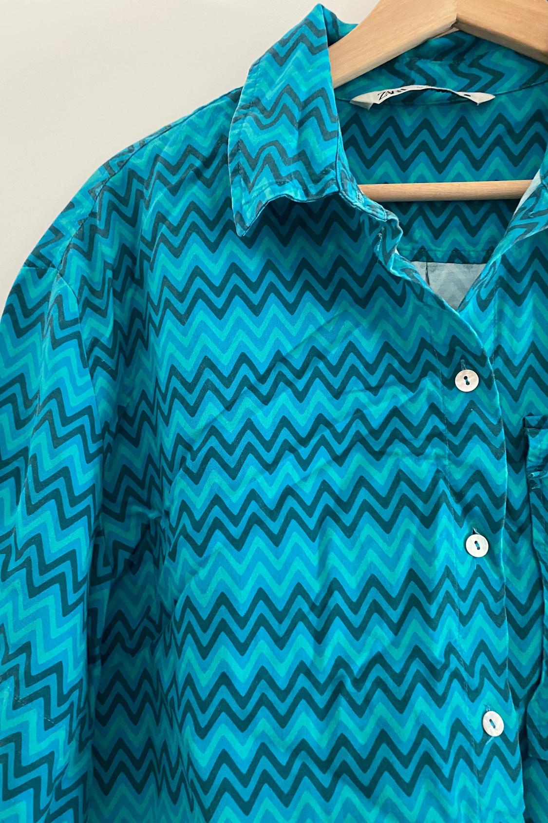 PRINTED HALTER NECK SHIRT - Image 3