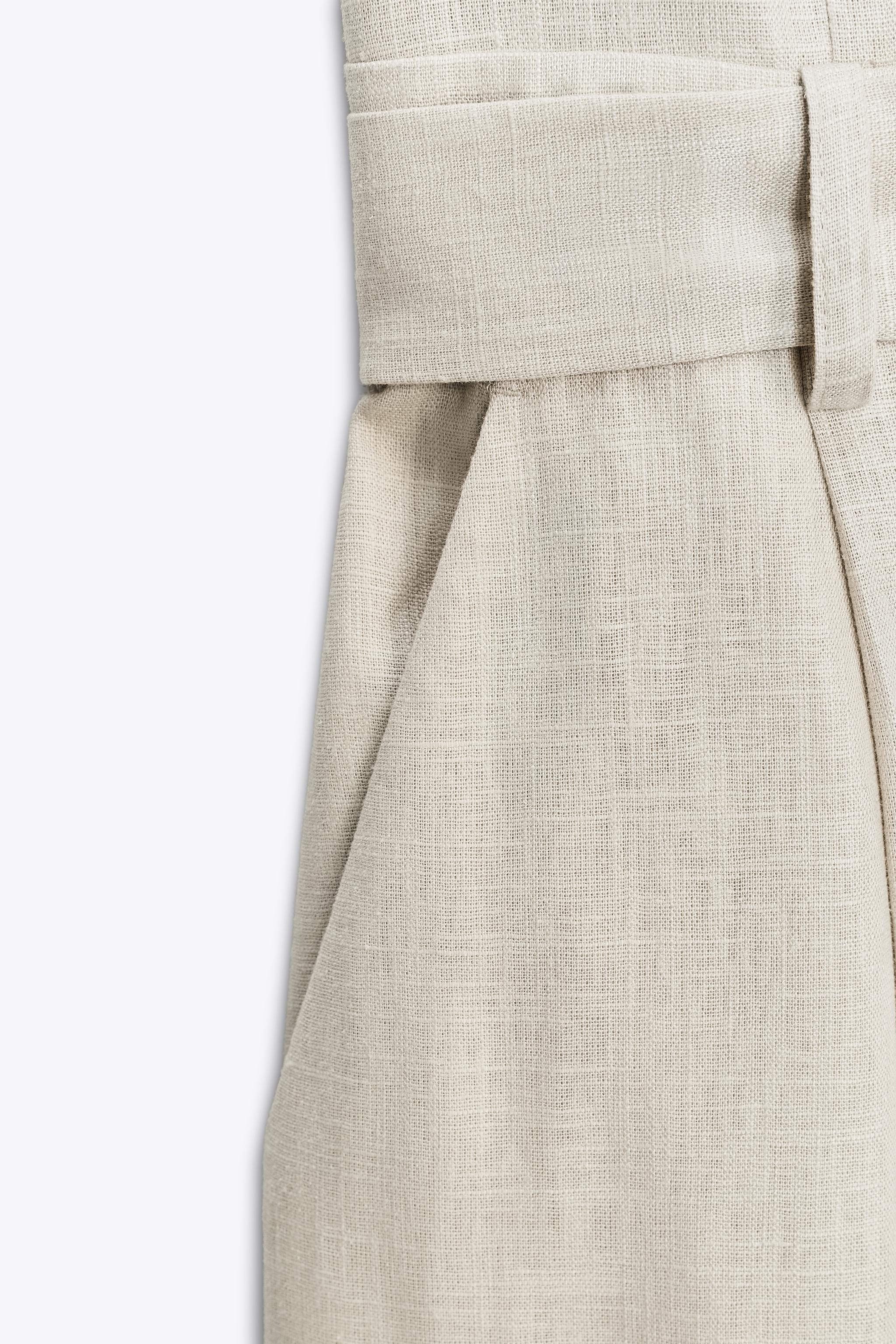 Zara HALTER NECK LONG LINEN JUMPSUIT | Place Rosemère
