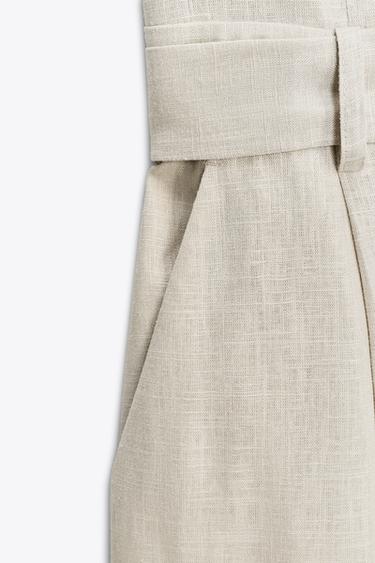 HALTER NECK LINEN BLEND JUMPSUIT - Sand by Zara - Image 7