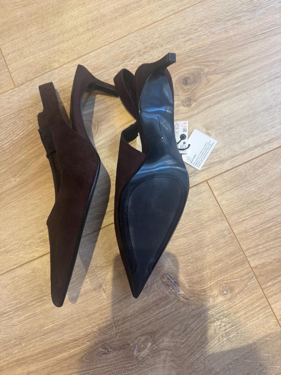 SUEDE KITTEN HEEL SLINGBACK SHOES - Image 2