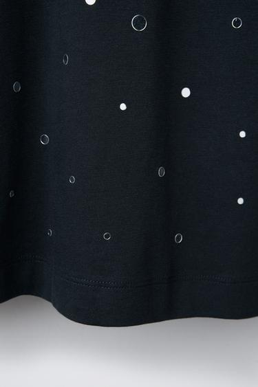 T-SHIRT WITH APPLIQUÉS - Anthracite grey by Zara - Image 3