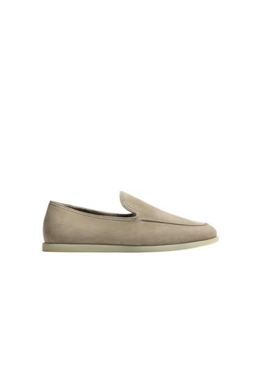 Zara CASUAL LEATHER LOAFERS - Off White