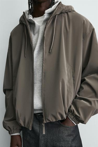 LIGHTWEIGHT TECHNICAL HOODED JACKET - Dark mink by Zara - Image 6