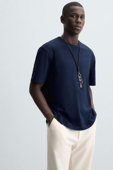 RELAXED FIT WASHED T-SHIRT - Indigo by Zara - Image 4