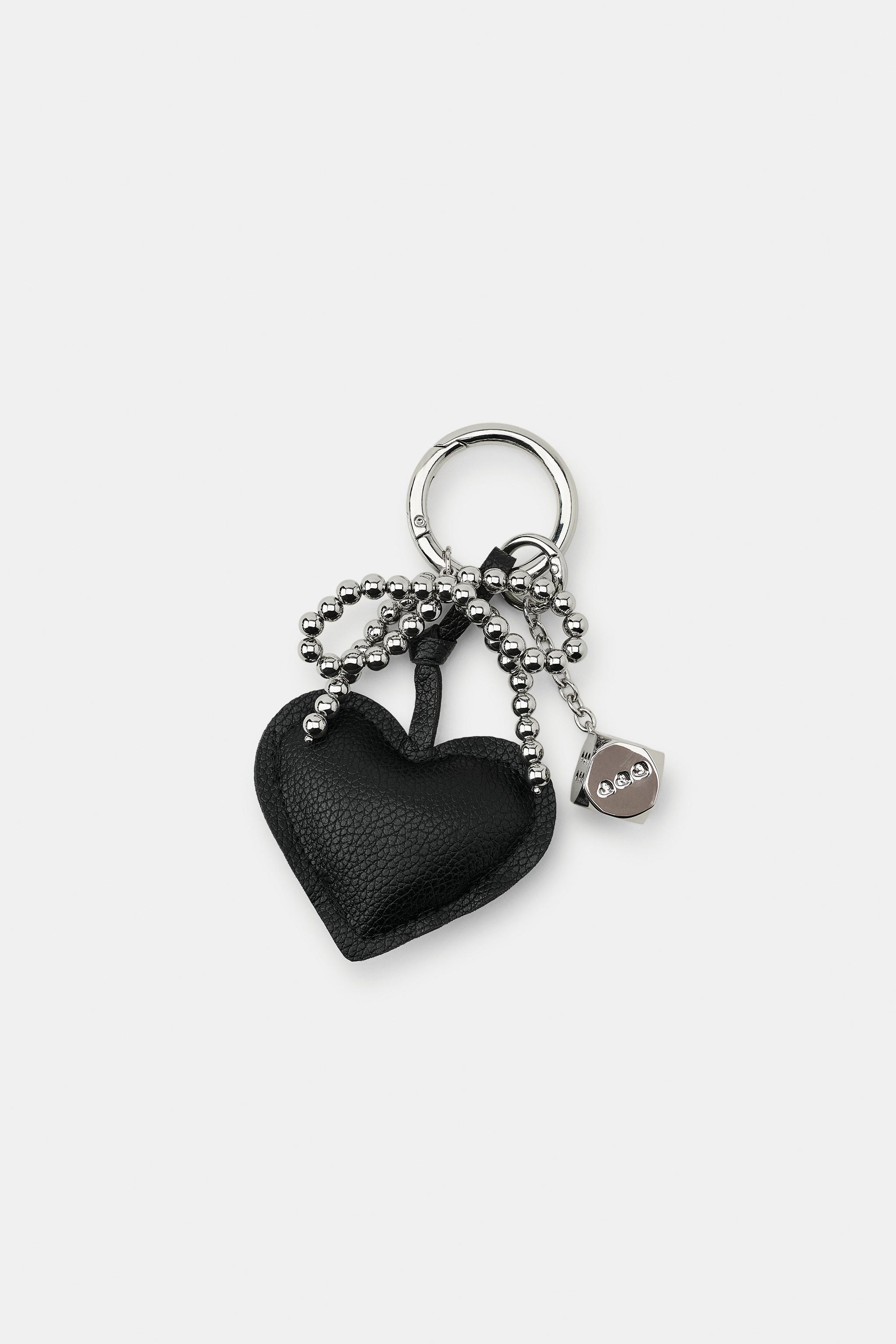 ハート、リボン、ダイスチャームキーリング - シルバー | ZARA Japan