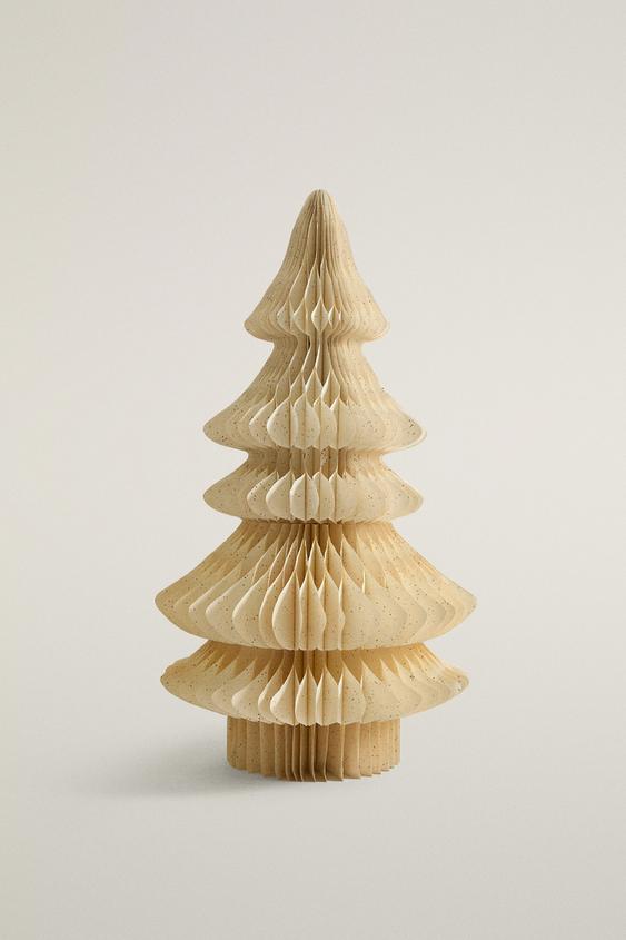 SAPIN DE NOËL LUMINEUX EN PAPIER (120 CM) - Crème de Zara - Image 0