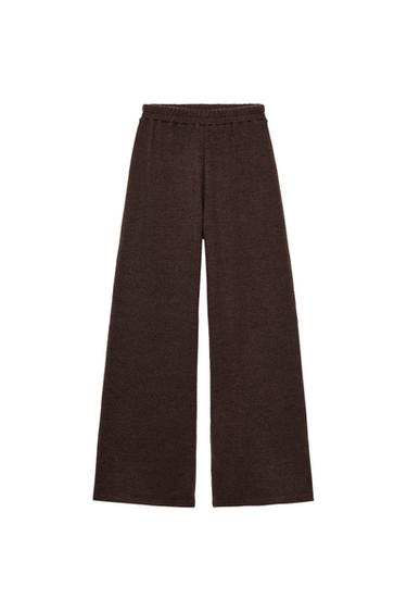 SOFT WIDE-LEG TROUSERS - Chocolate by Zara