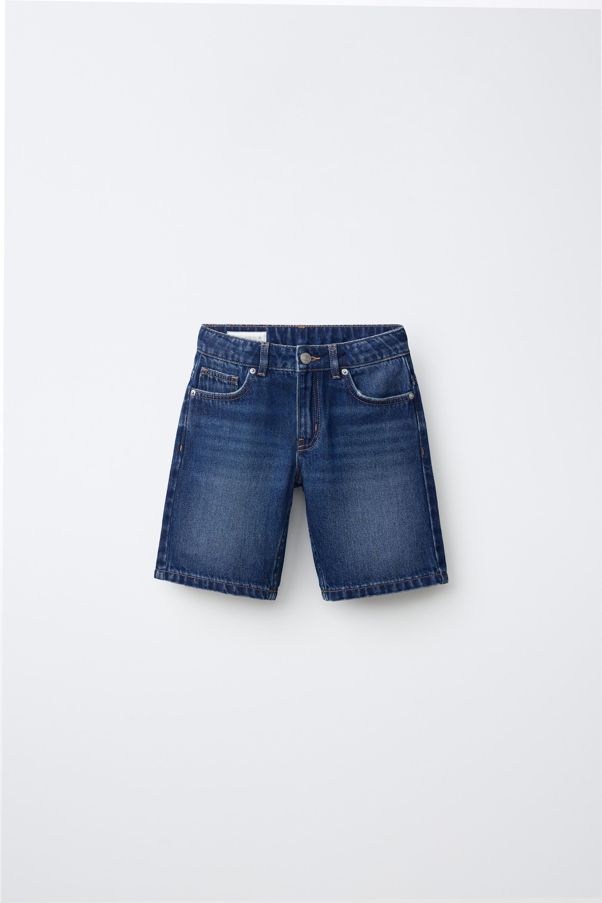 Straight Fit Denim Bermuda Shorts