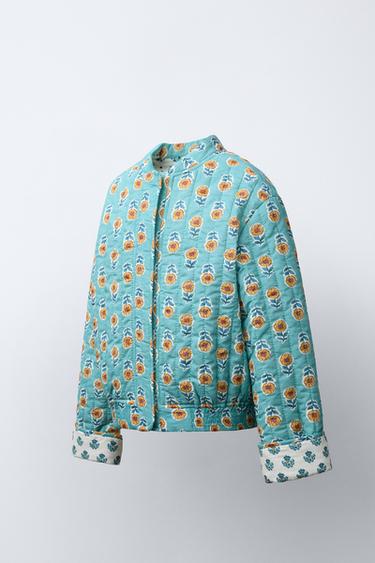PRINTED PUFFER JACKET - Light blue by Zara - Image 1