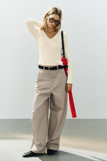 POLO COLLAR T-SHIRT - Ecru by Zara