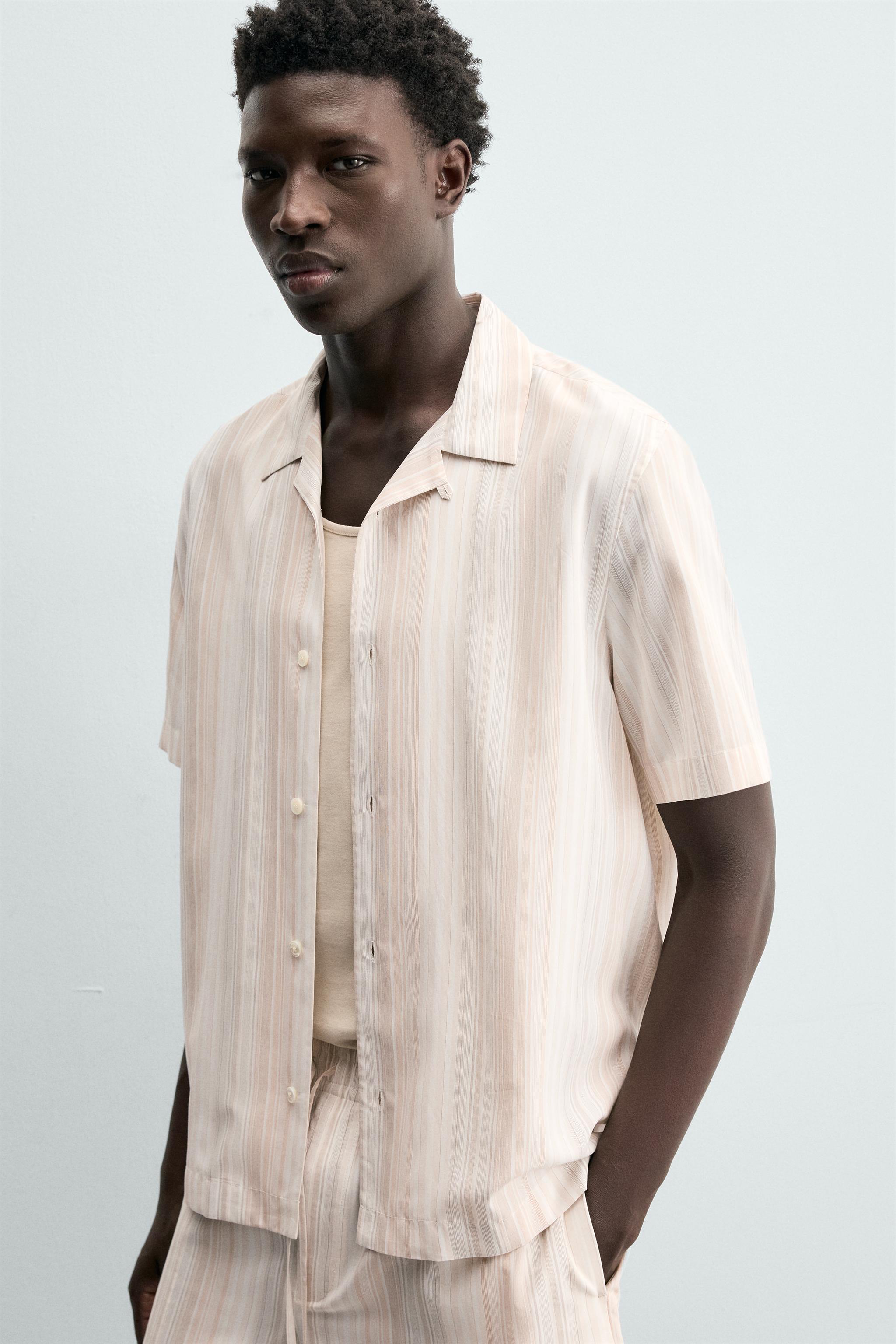 Мужские рубашки Zara REGULAR FIT STRIPED SHIRT — фото 6