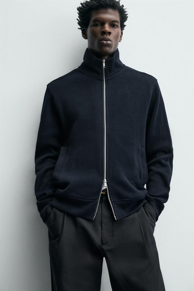 ZARA INTERLOCK RIBBED JACKET