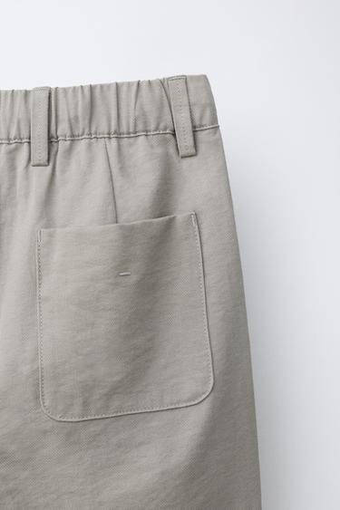 LOOSE-FITTING DARTED TROUSERS - Grey / Tan by Zara