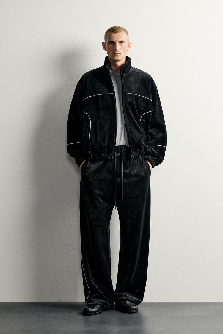 RETRO VELOUR TRACK TROUSERS