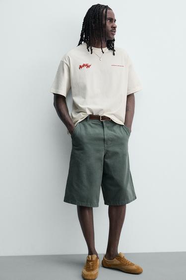 T-SHIRT IMPRIMÉS EN CONTRASTE - Blanc cassé de Zara - Image 5