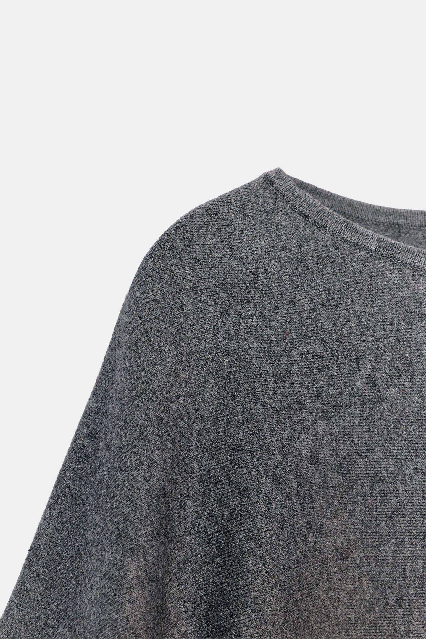 Женская накидка Zara Plain Knit Cape, цвет: Серый — фото 7