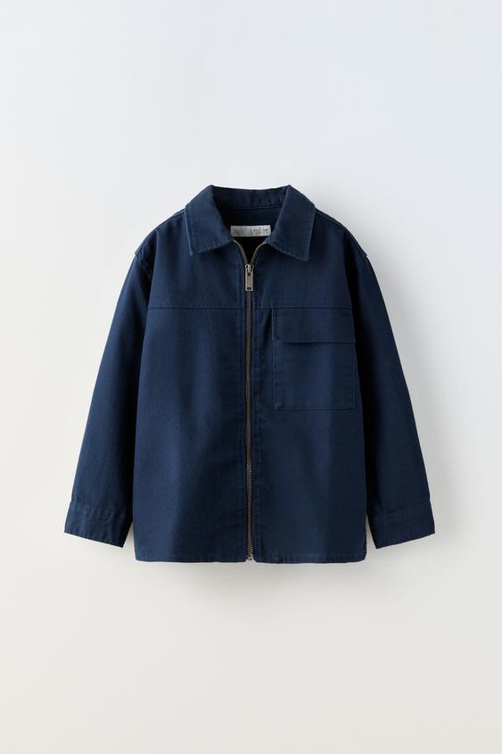 TWILL OVERSHIRT WITH ZIP Navy blue ZARA Australia