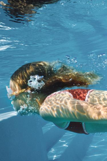 6-14 ANS/ BIKINI SEERSUCKER LISERÉS CONTRASTÉS - Tuile de Zara - Image 1