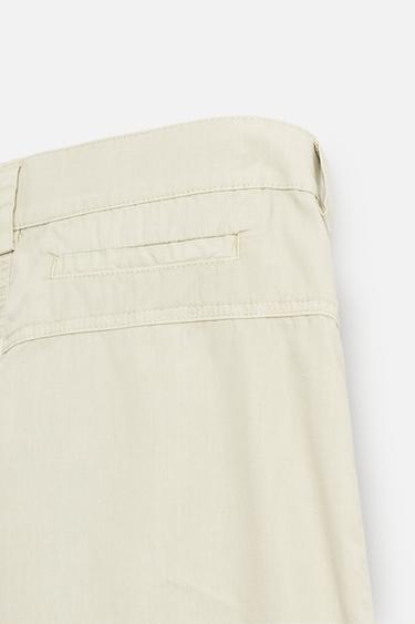 WASHED COTTON BERMUDA SHORTS - Light beige by Zara - Image 9