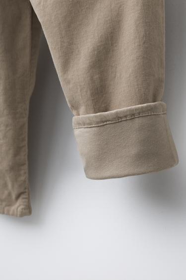 LINED NEEDLECORD TROUSERS - Light beige by Zara - Image 3