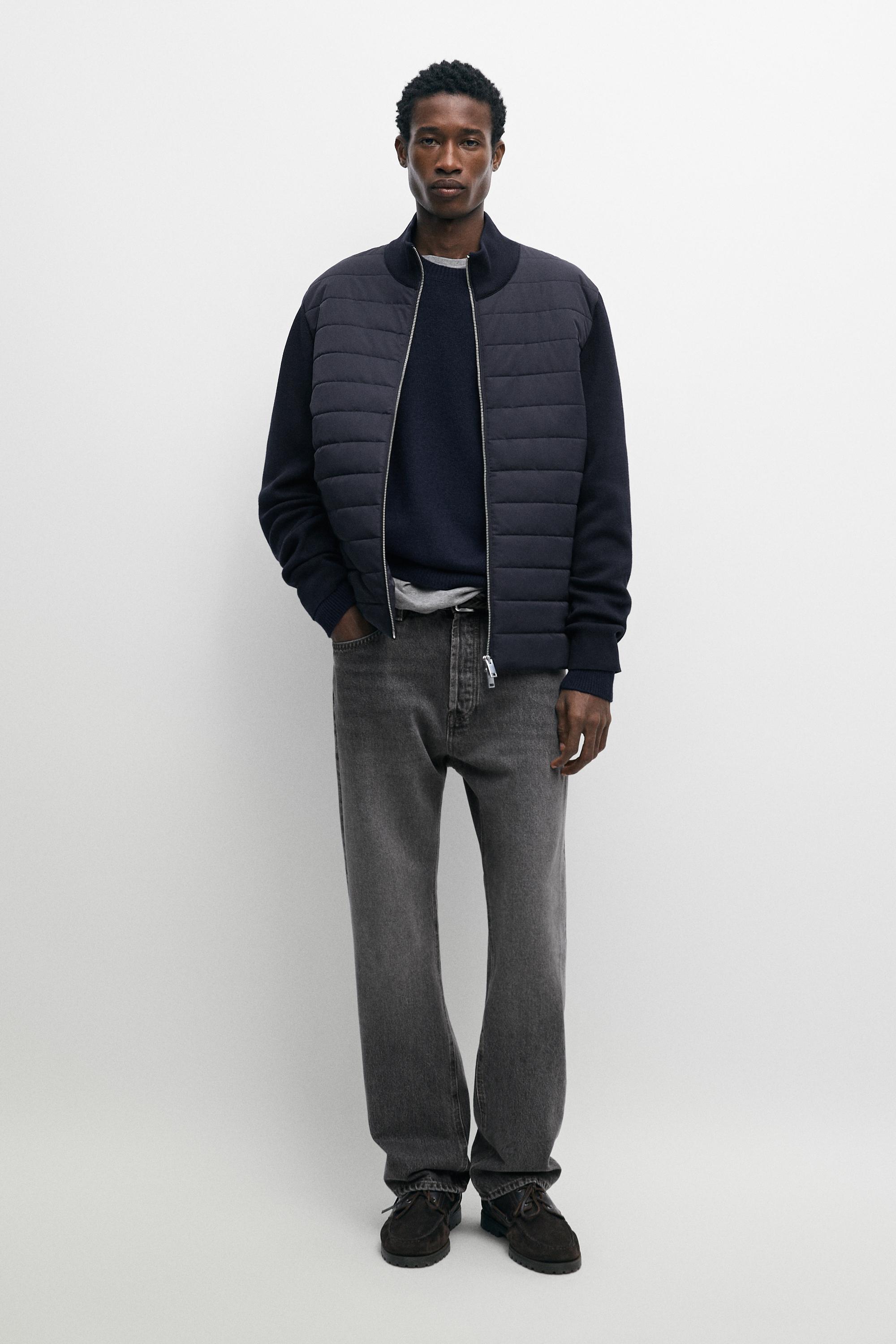 Cardigan à col montant en tissu mélangé