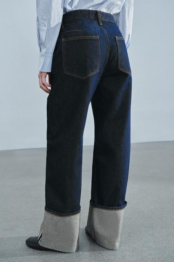 JEAN ZW COLLECTION TURN UP TAILLE BASSE - Bleu de Zara - Image 4