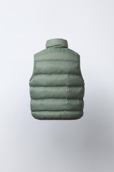 DOUDOUNE SANS MANCHES LÉGÈRE À CAPUCHE DÉPERLANTE - Kaki clair de Zara - Image 2