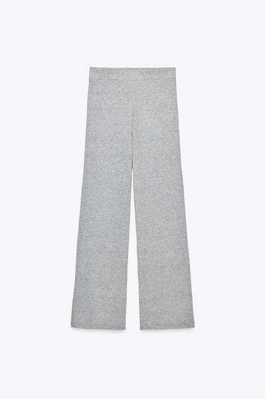 Zara WIDE LEG PANTS - Gray marl