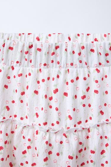 JUPE-SHORT STRUCTURÉE À IMPRIMÉ - Rouge de Zara - Image 2