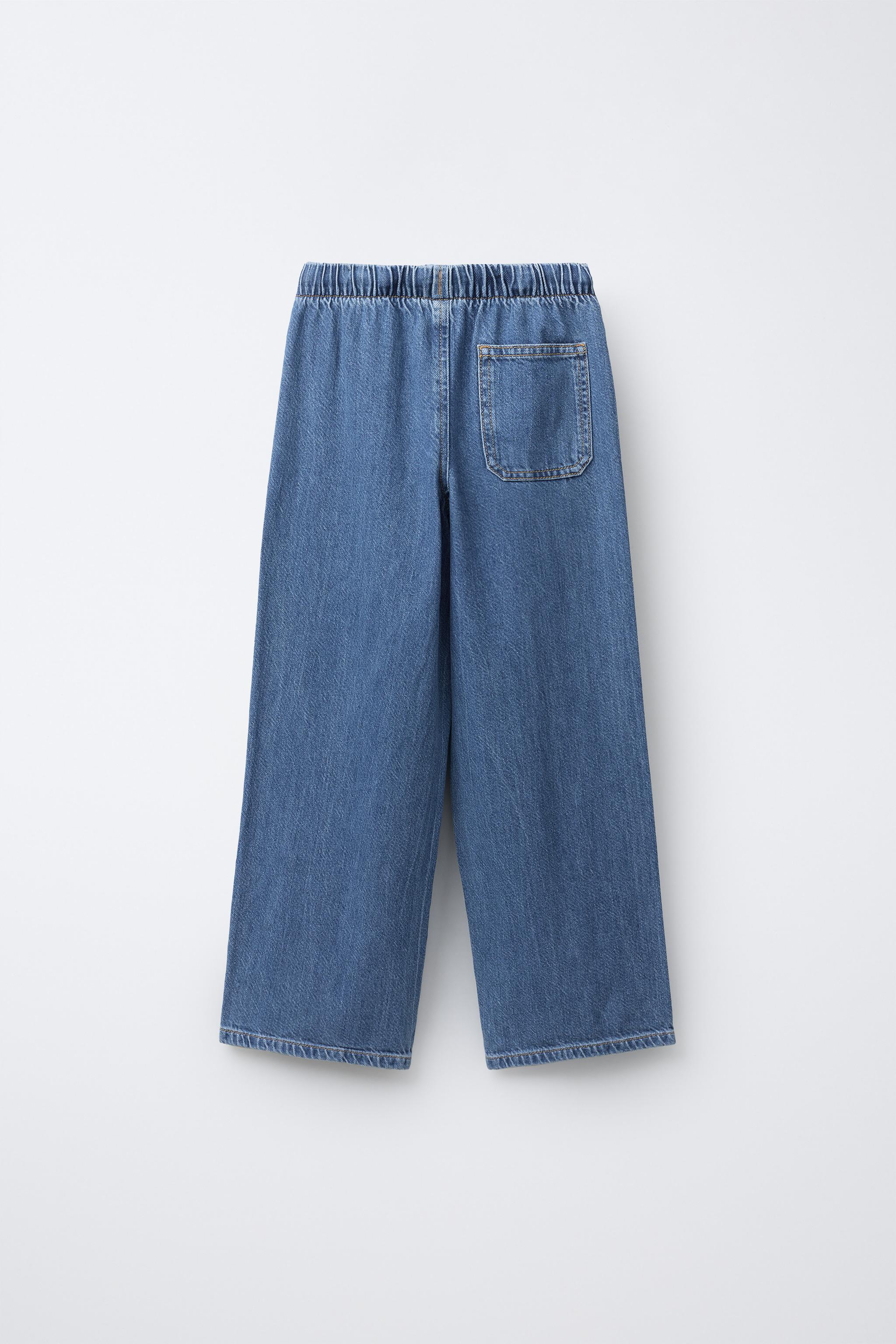 Детские джинсы Zara WIDE LEG JEANS WITH DRAWSTRINGS — фото 3