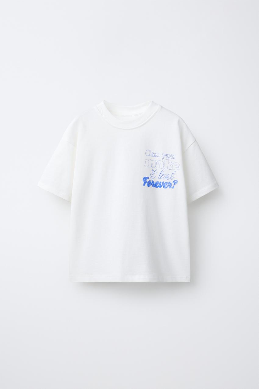 T-shirt à manches courtes avec imprimé - Bleu