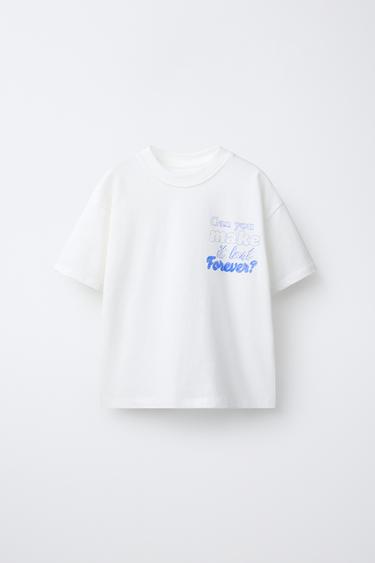 Zara MAJICA SA SLOGANOM – Bela – Slika 0