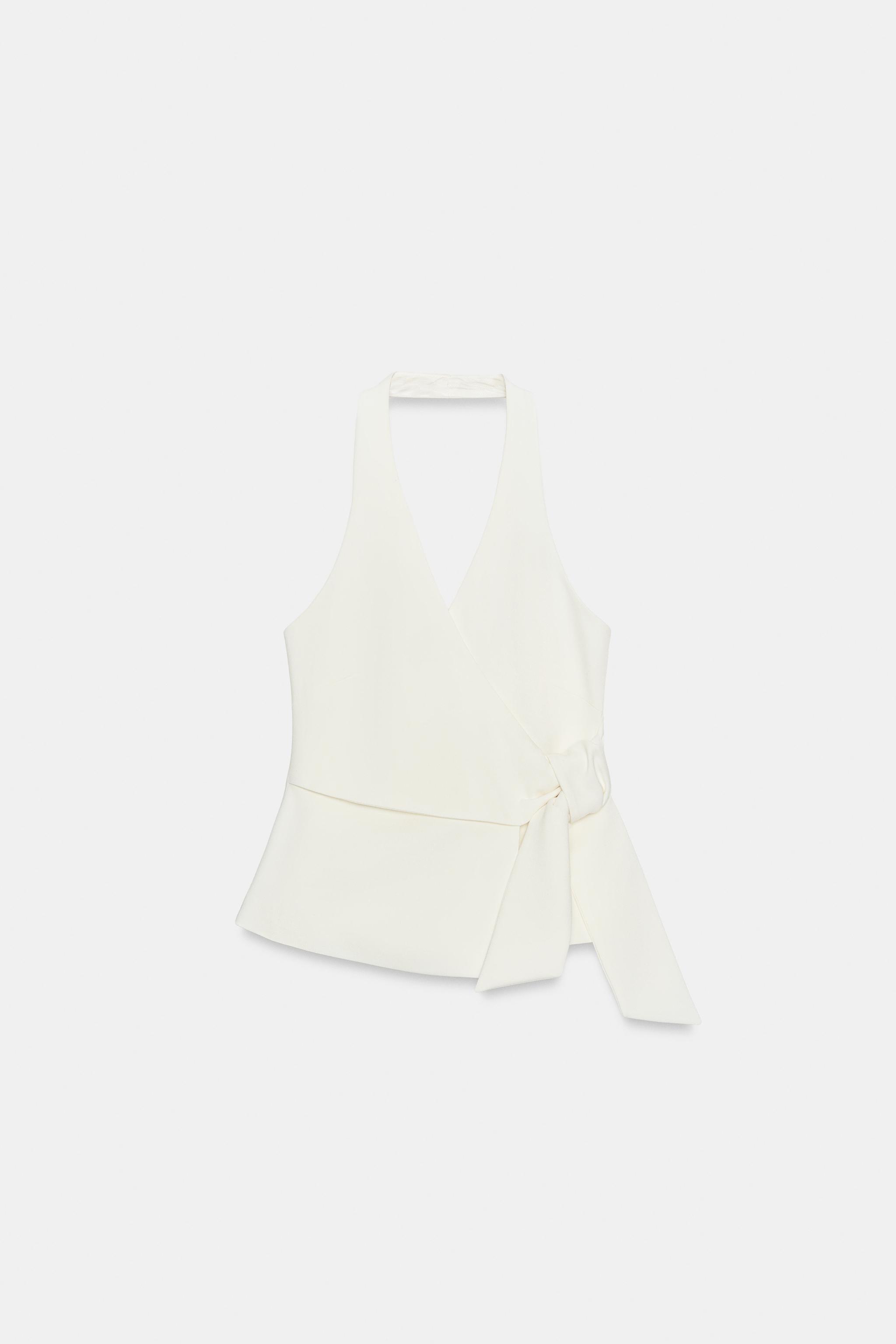 Женские жилеты Zara KNOTTED HALTER VEST — фото 6