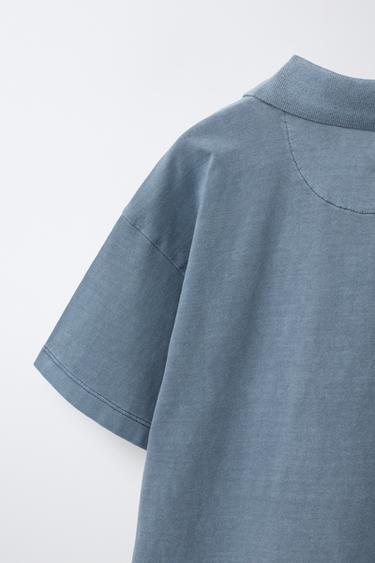 WASHED EFFECT POLO SHIRT - Blue by Zara - Image 3