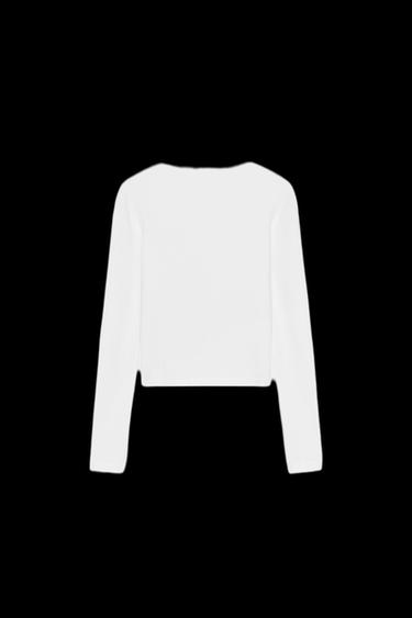 LONG SLEEVE T-SHIRT - White by Zara