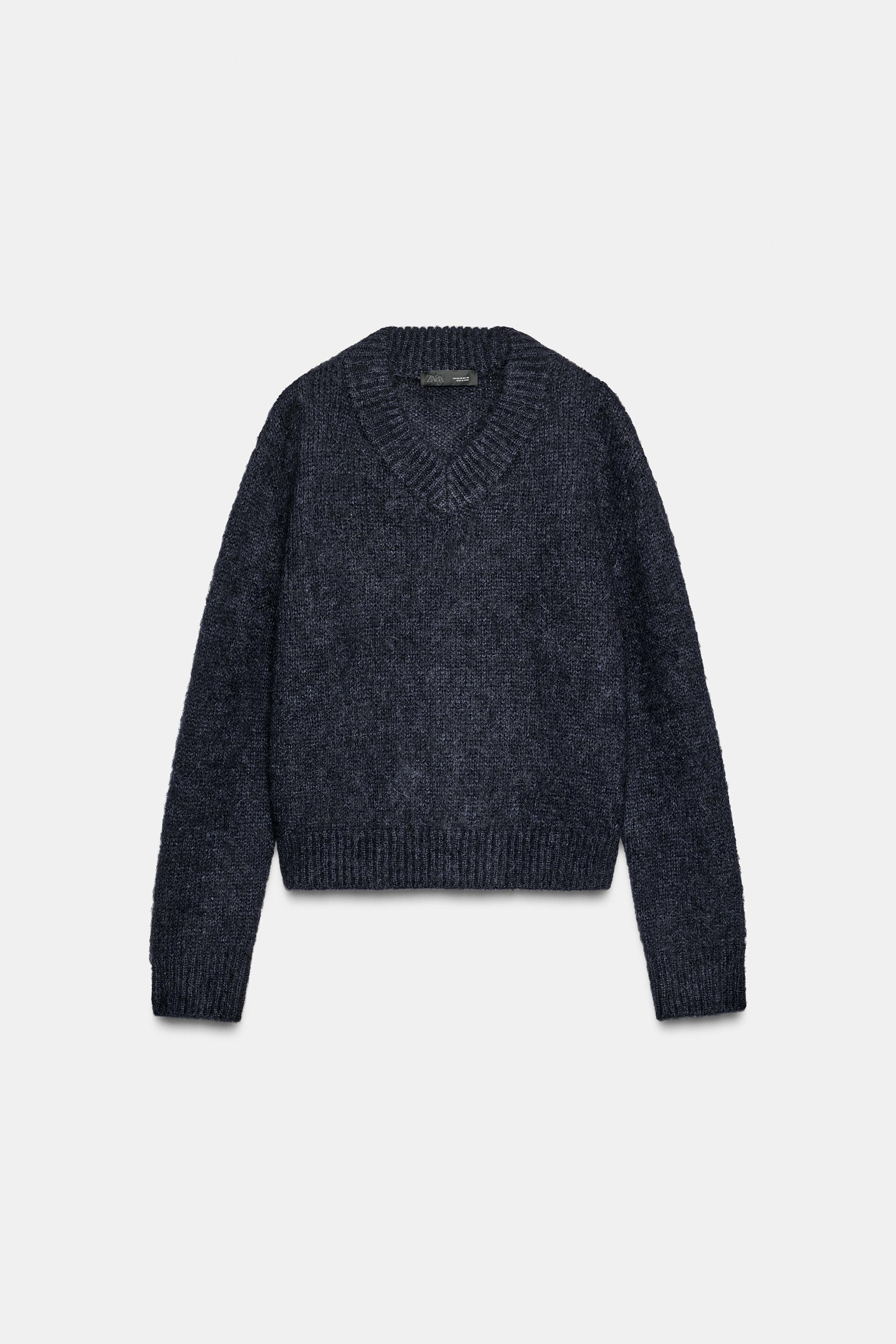 WOOL AND ALPACA BLEND JUMPER WITH V-NECK