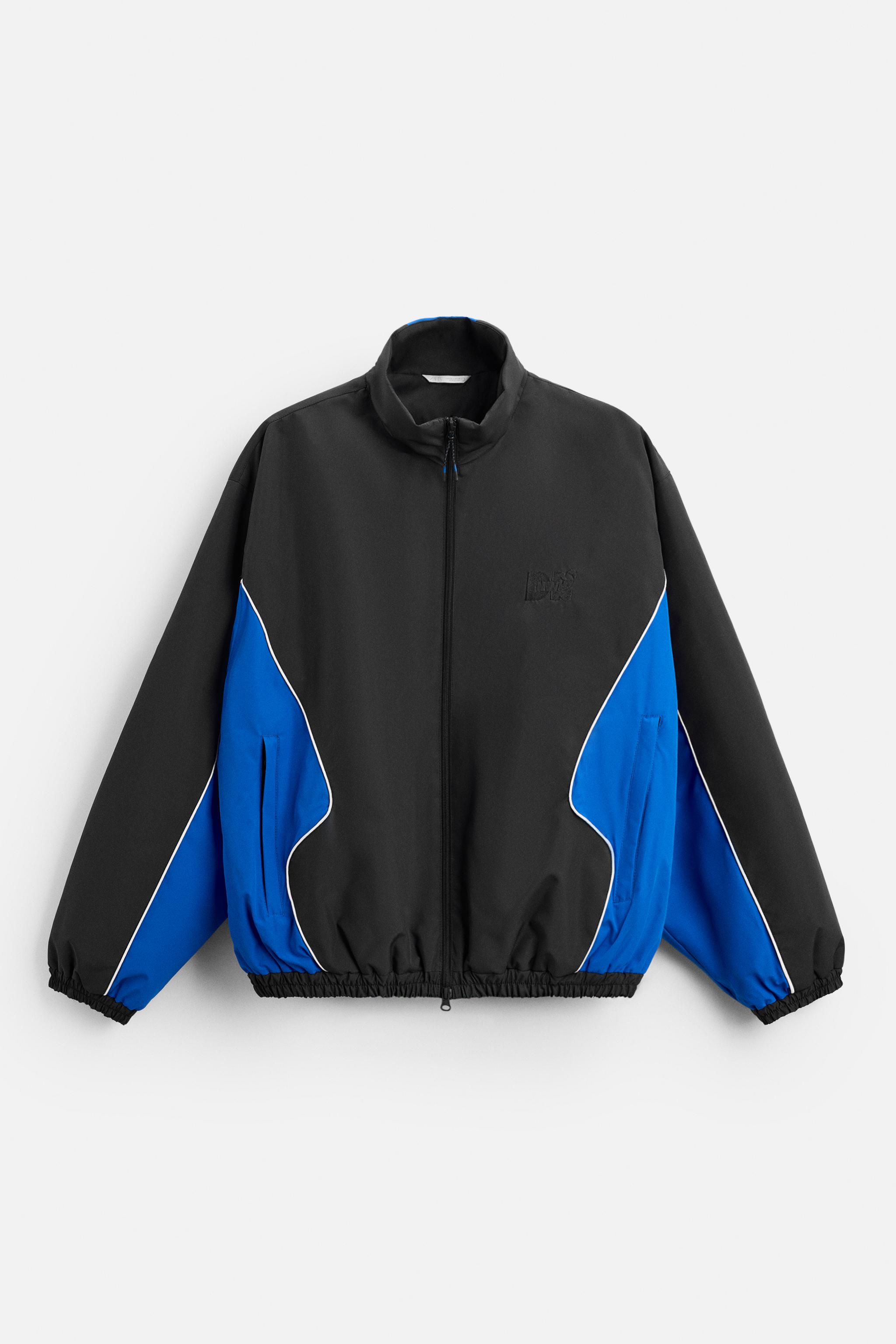 COLOUR BLOCK TECHNICAL JACKET - blue/black | ZARA Australia
