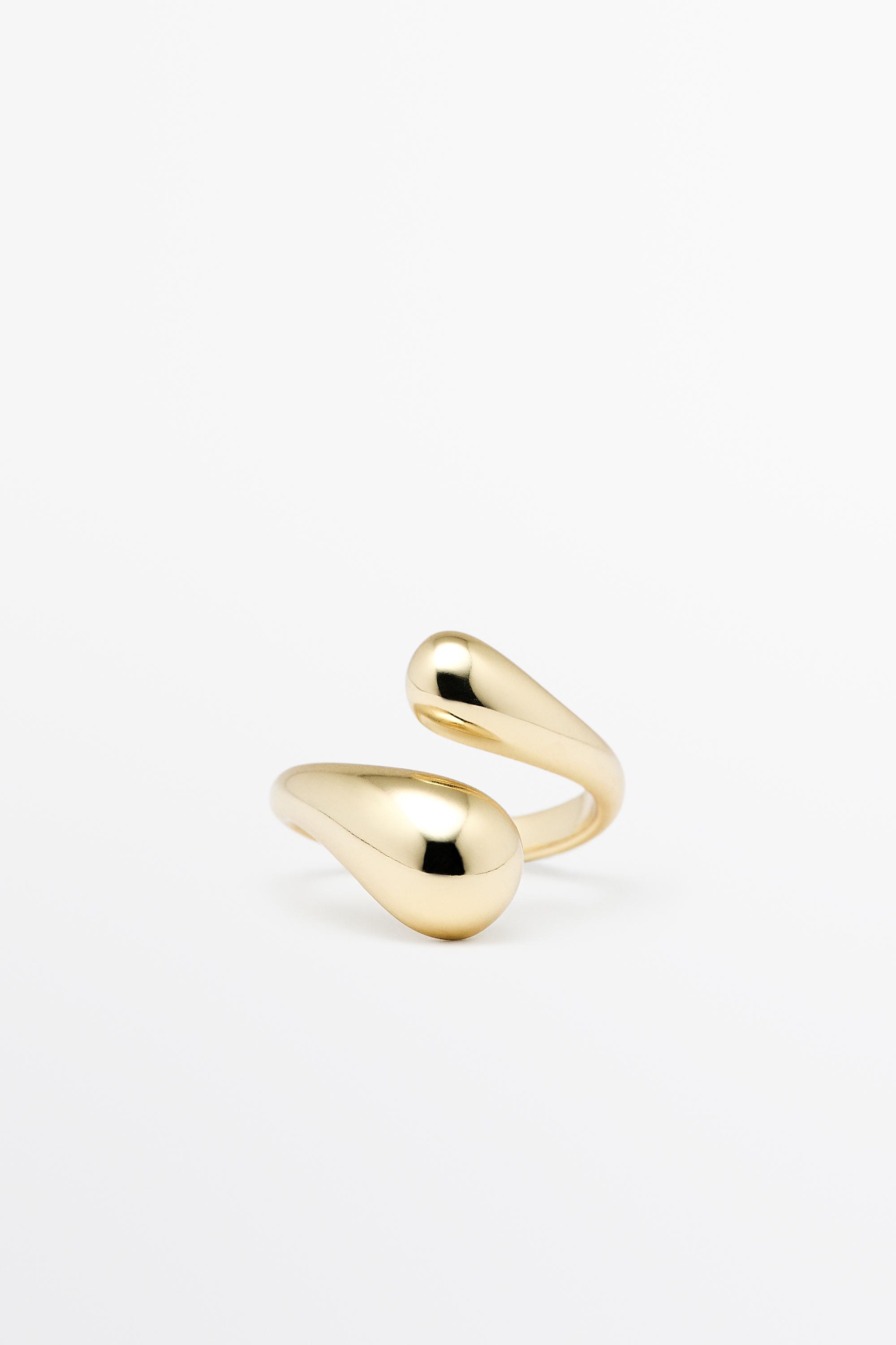 Double teardrop ring — Golden